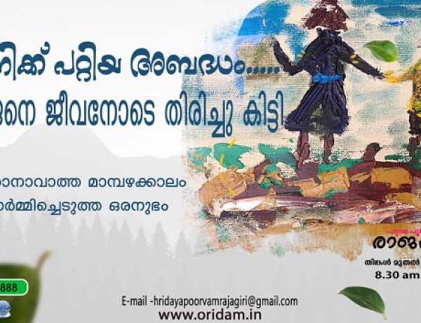 എനിക്ക് പറ്റിയ കൈയ്യബദ്ധം; അനുജനെ ജീവനോടെ തിരിച്ചു കിട്ടി - Hridayapoorvamrajagiri Aug.26